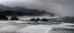 South to Haystack Rock from Indian Beach