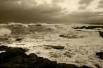 Winter storm in sepia - north of Yachats
